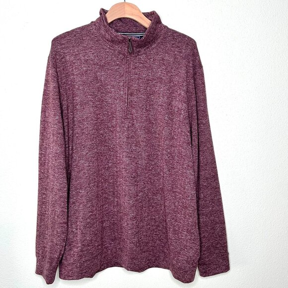 Vineyard Vines 1/2 Zip Herringbone Pullover Sweatshirt in Burgundy Size XL - Picture 4 of 10